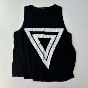 Trendy Black and White Geometric Tank Top